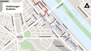 Umleitung der Buslinie 11B ber Vorgartenstrae und Handelskai, Kurzfhrung der Buslinie 11B bis zur Haltestelle "Vorgartenstrae""